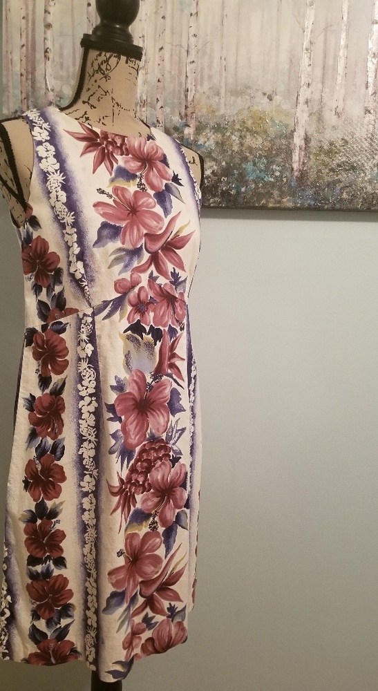 Vintage Hilo Hattie Hawaiian Midi Shift Dress
